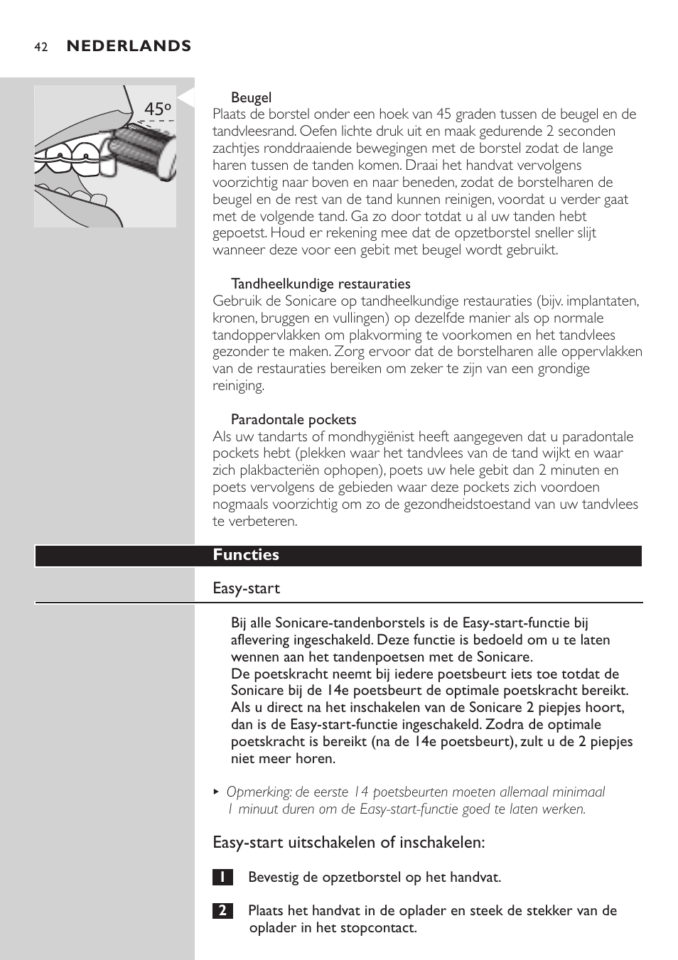 Philips Sonicare e-Series Standard-Bürstenkopf für Schallzahnbürste User Manual | Page 42 / 64