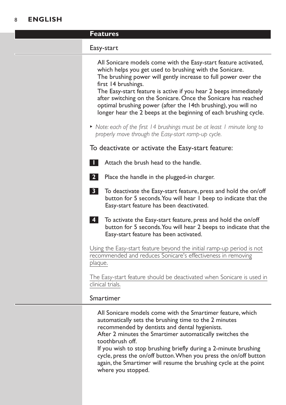 Philips Sonicare e-Series Standard-Bürstenkopf für Schallzahnbürste User Manual | Page 8 / 64