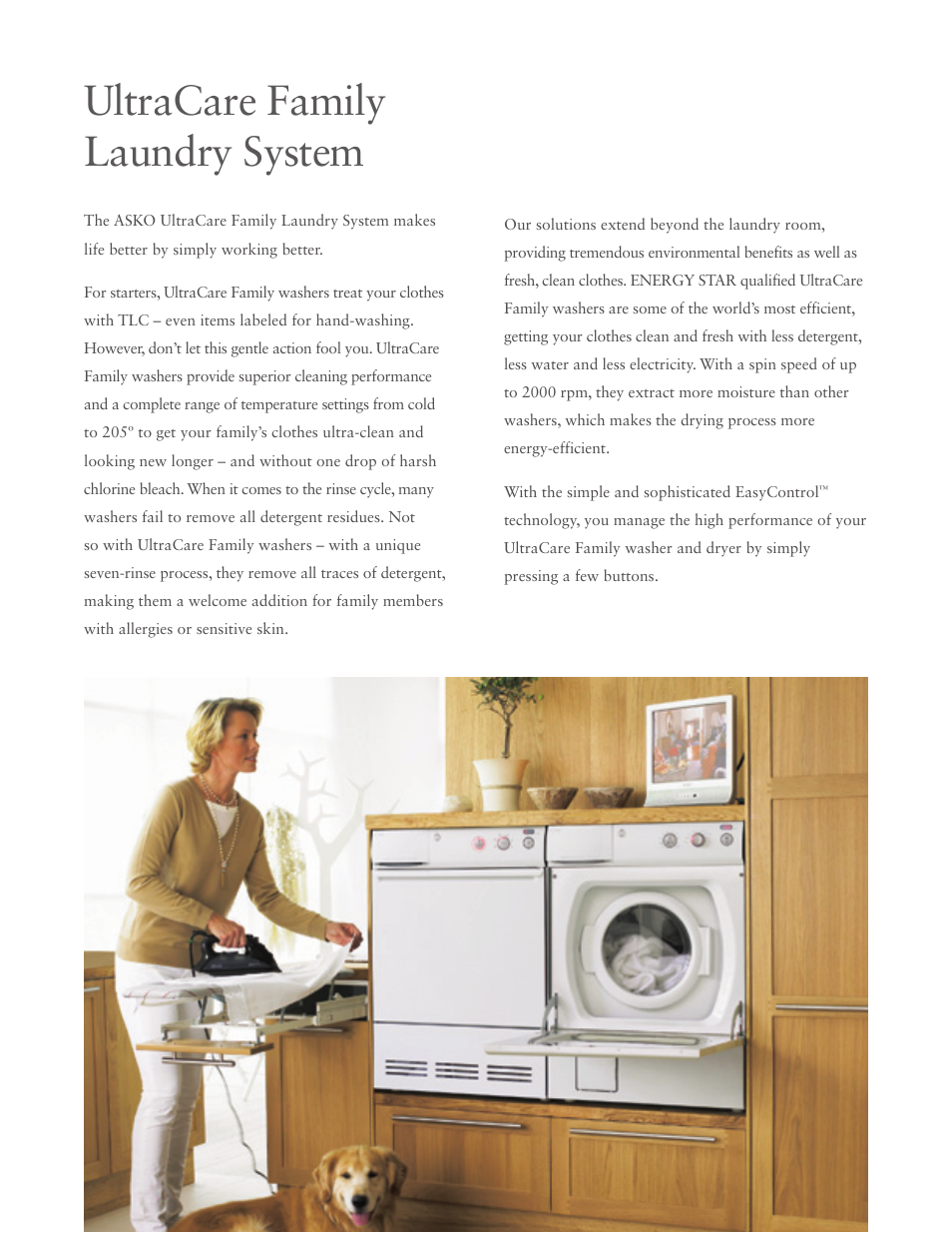 Ultracare family laundry system | ASKO Laundry Solutions User Manual | Page 8 / 18