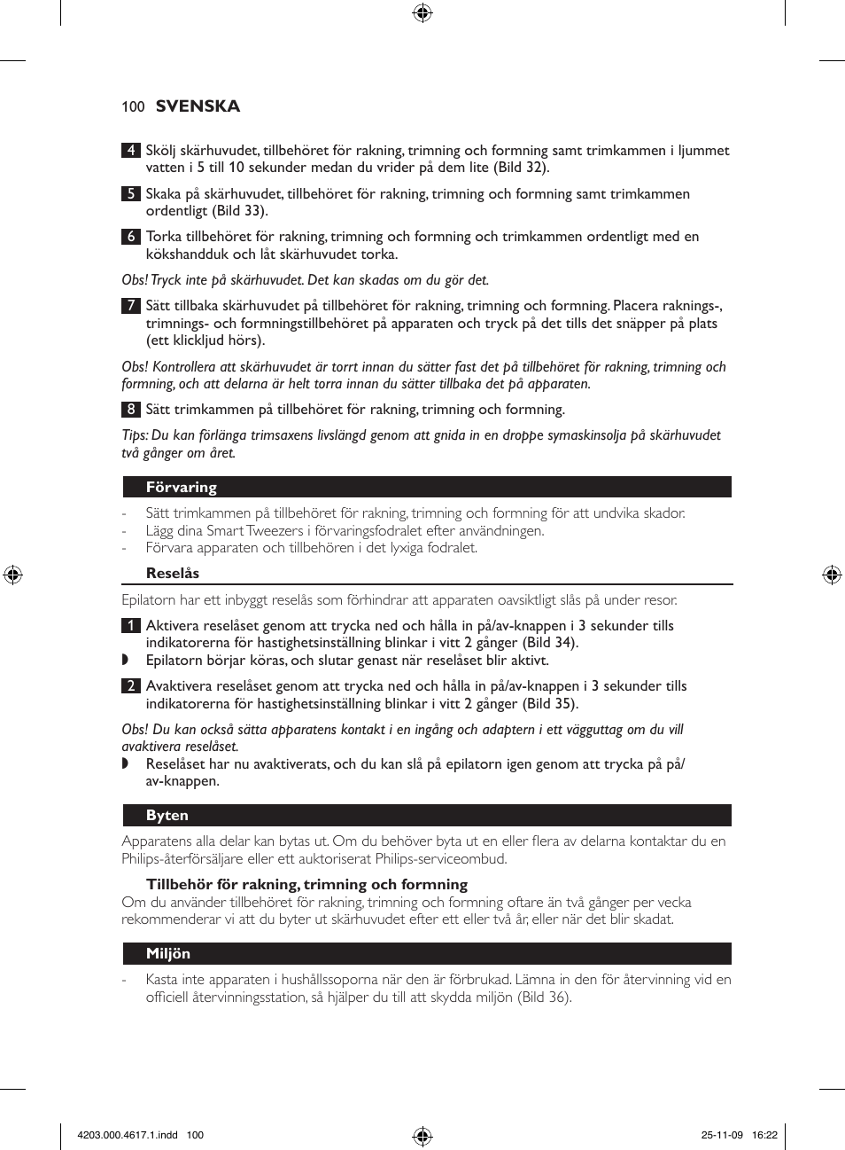 Philips SatinPerfect Epilierer User Manual | Page 100 / 108