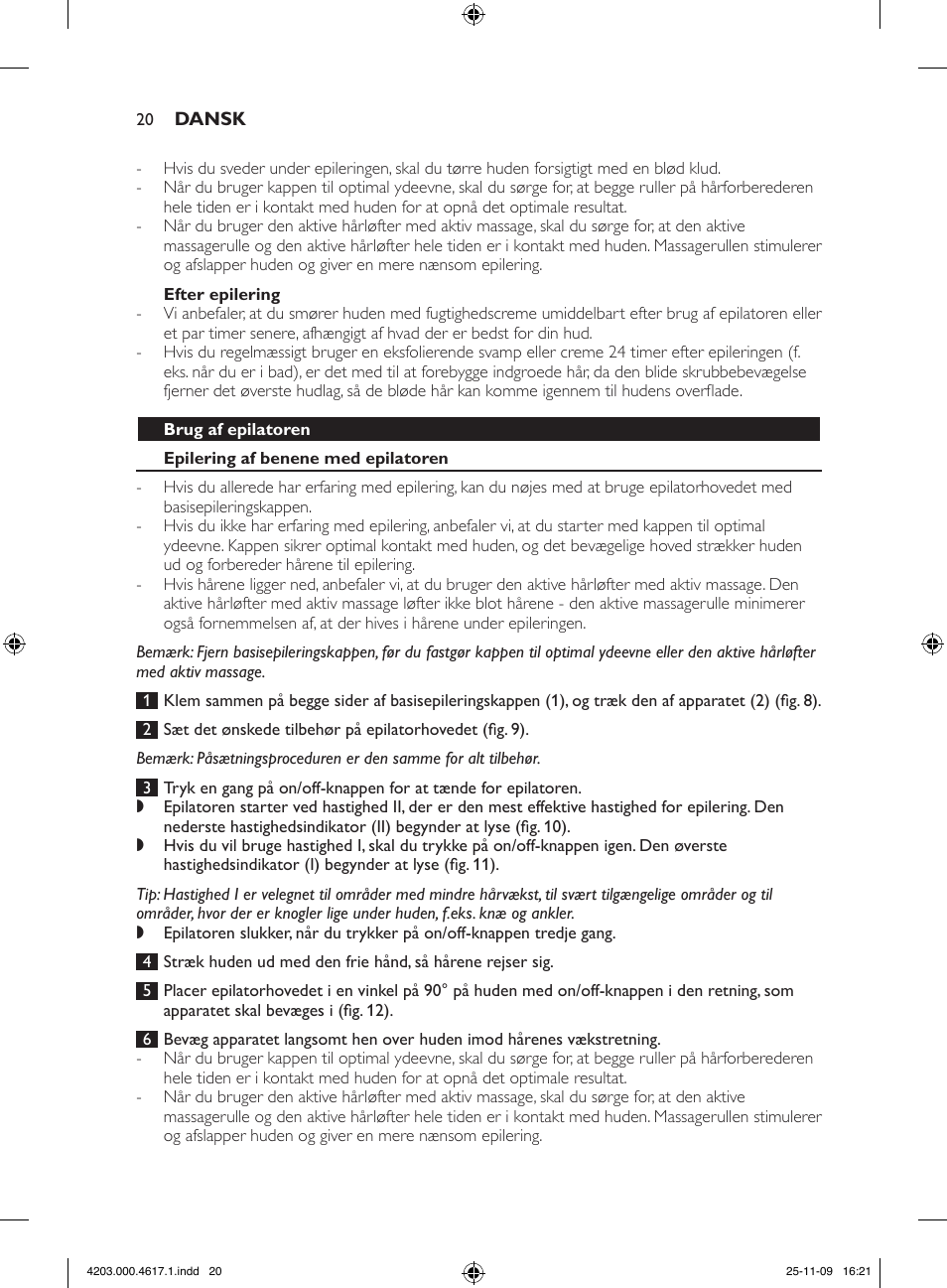 Philips SatinPerfect Epilierer User Manual | Page 20 / 108