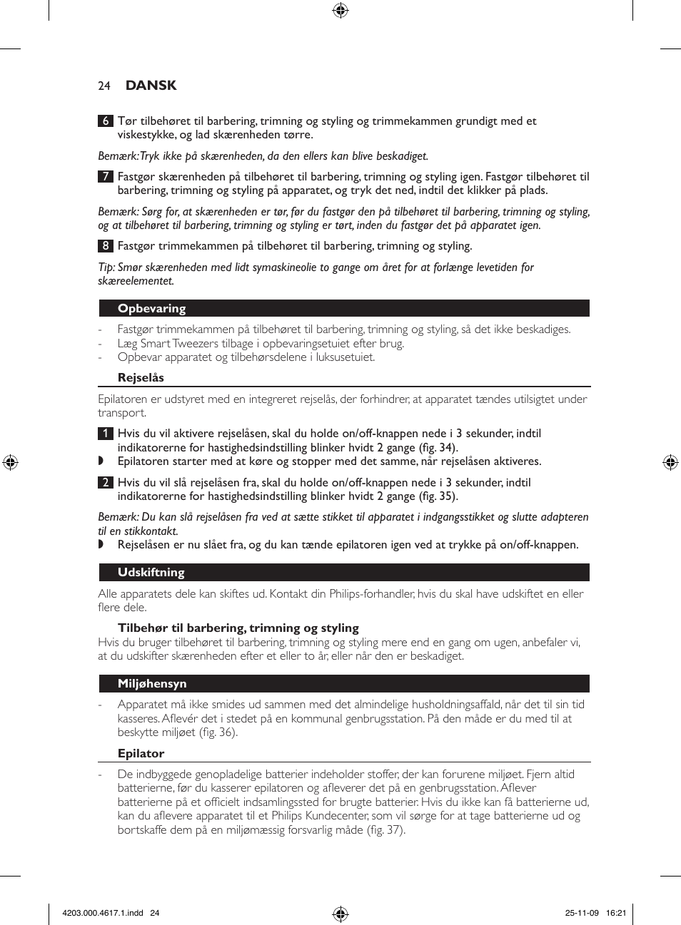 Philips SatinPerfect Epilierer User Manual | Page 24 / 108