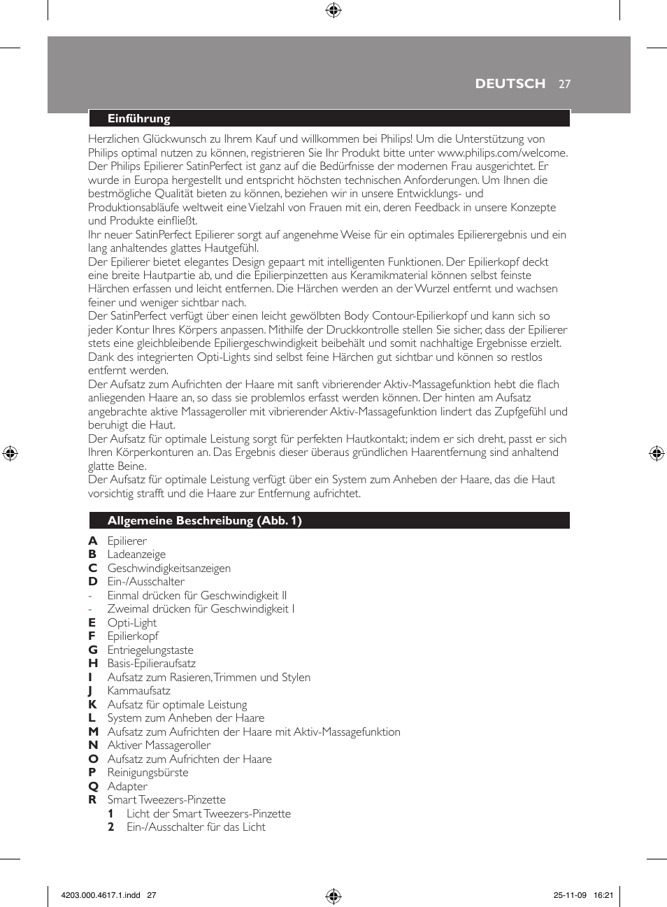 Philips SatinPerfect Epilierer User Manual | Page 27 / 108
