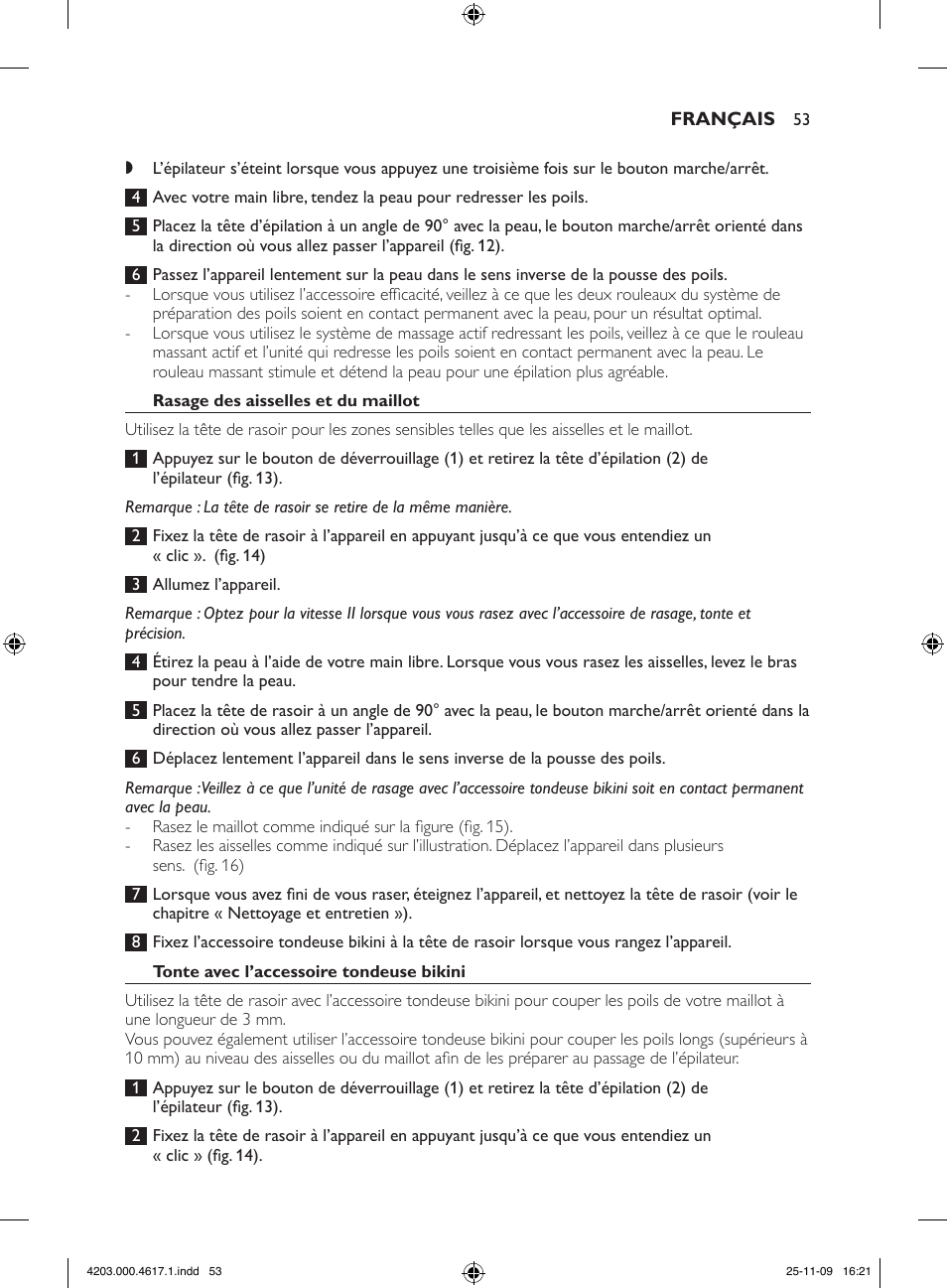 Philips SatinPerfect Epilierer User Manual | Page 53 / 108