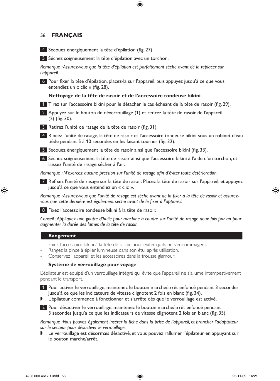 Philips SatinPerfect Epilierer User Manual | Page 56 / 108