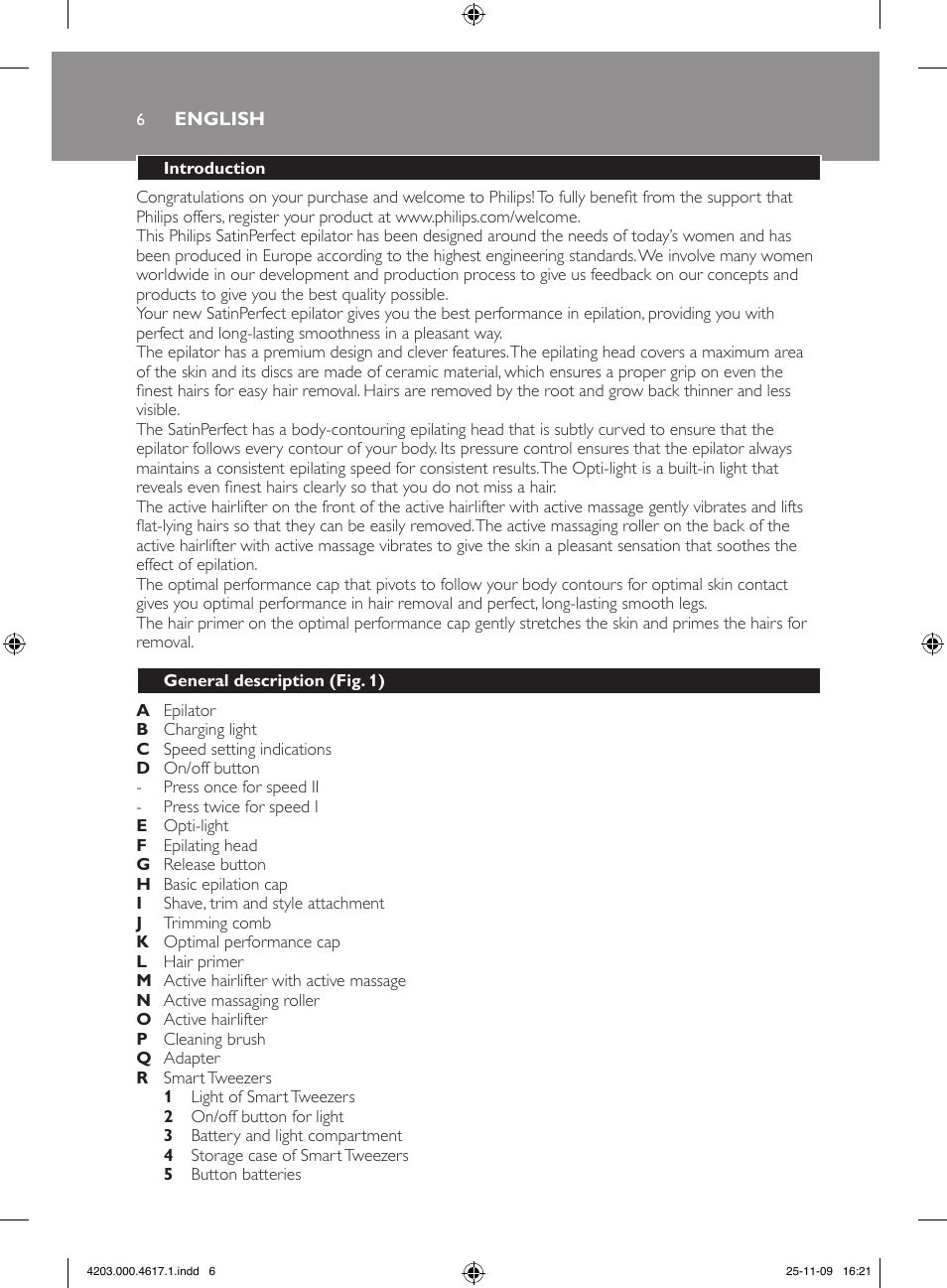 Philips SatinPerfect Epilierer User Manual | Page 6 / 108