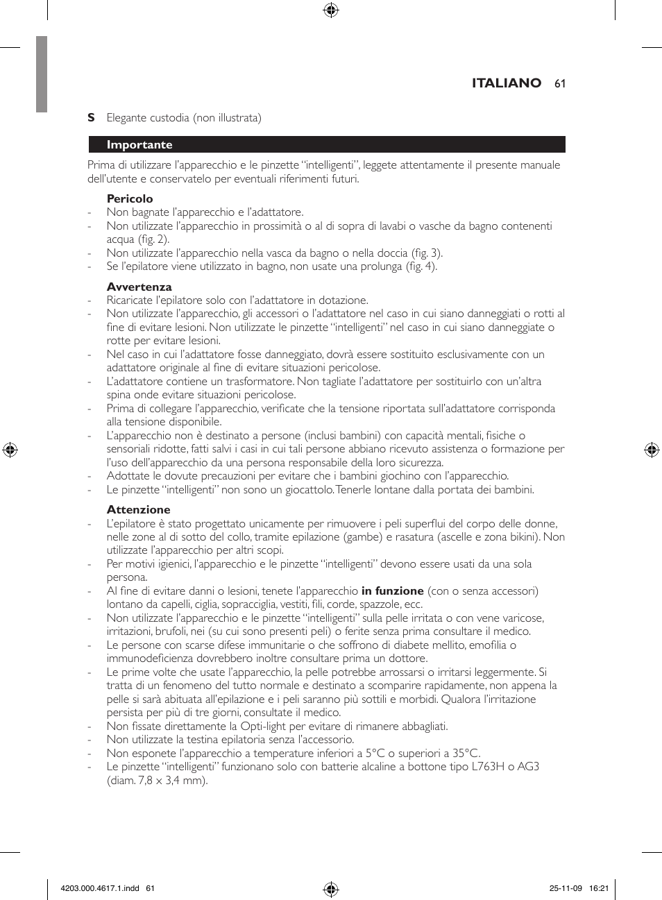 Philips SatinPerfect Epilierer User Manual | Page 61 / 108