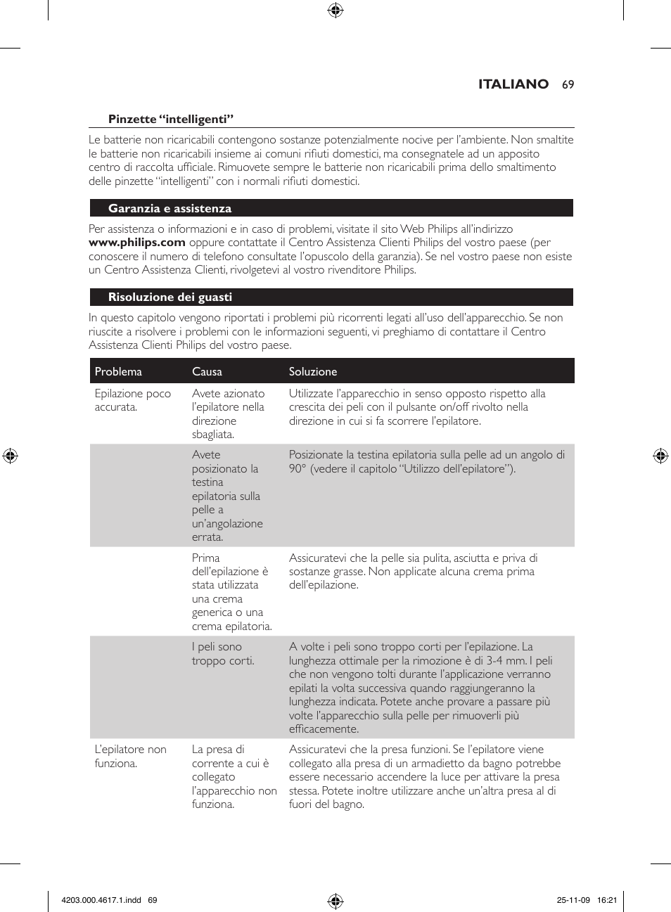 Philips SatinPerfect Epilierer User Manual | Page 69 / 108
