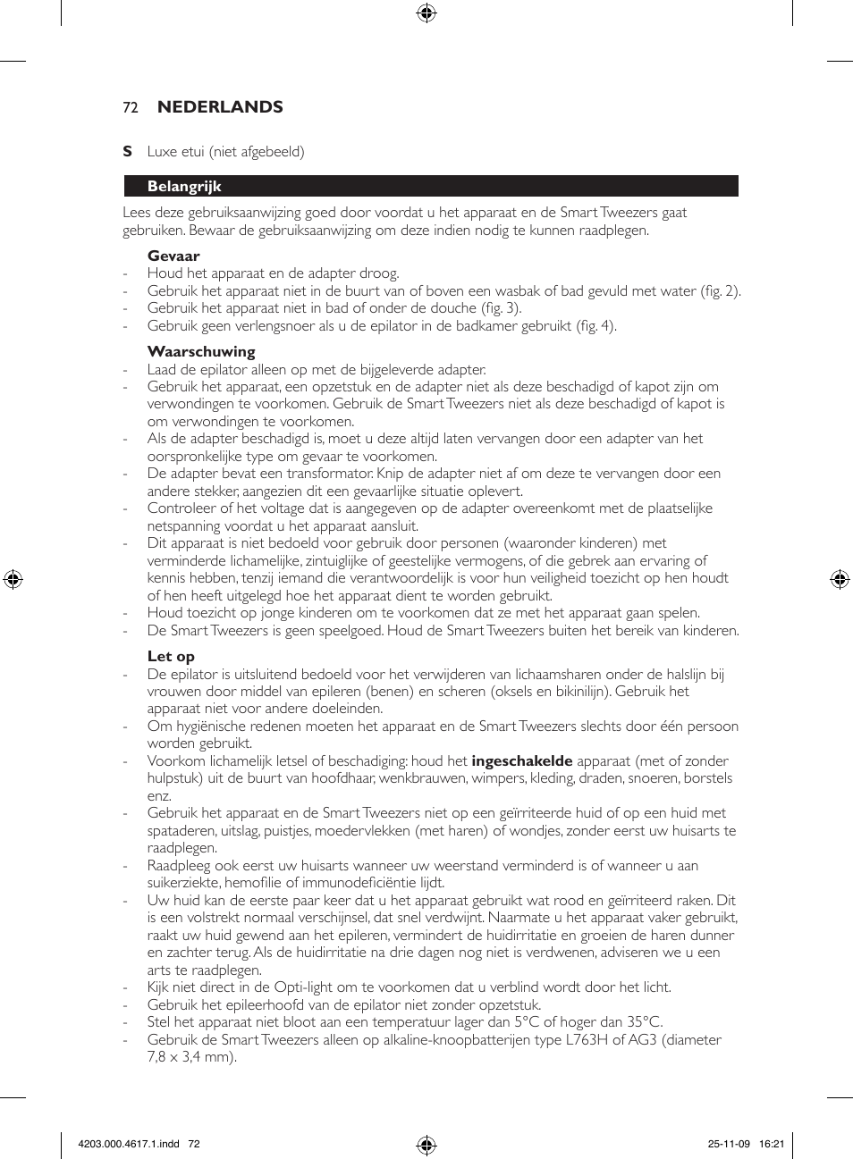 Philips SatinPerfect Epilierer User Manual | Page 72 / 108