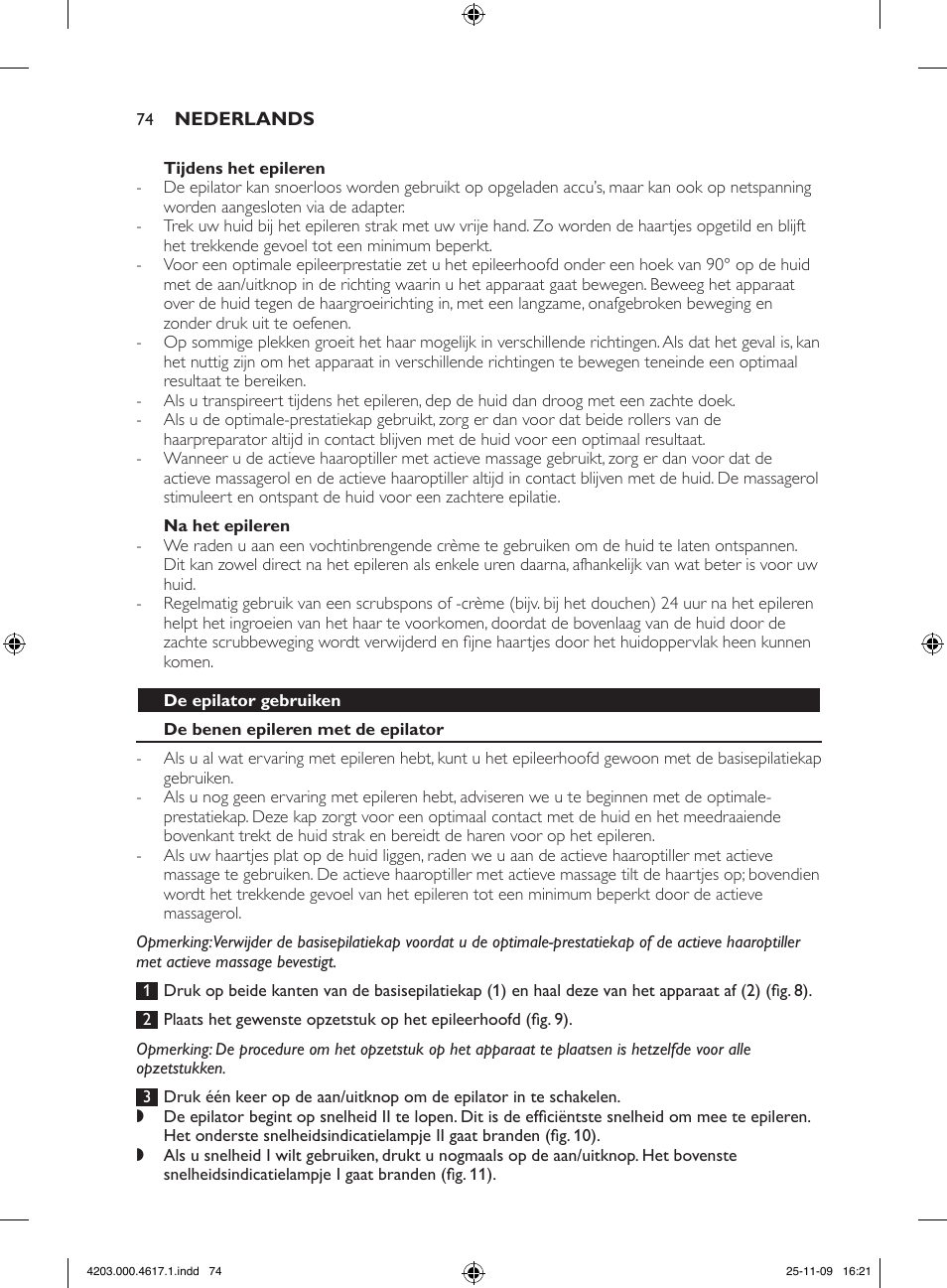 Philips SatinPerfect Epilierer User Manual | Page 74 / 108