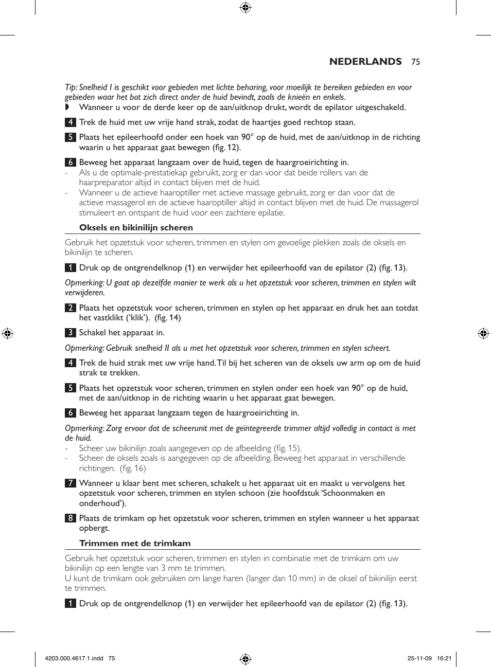 Philips SatinPerfect Epilierer User Manual | Page 75 / 108