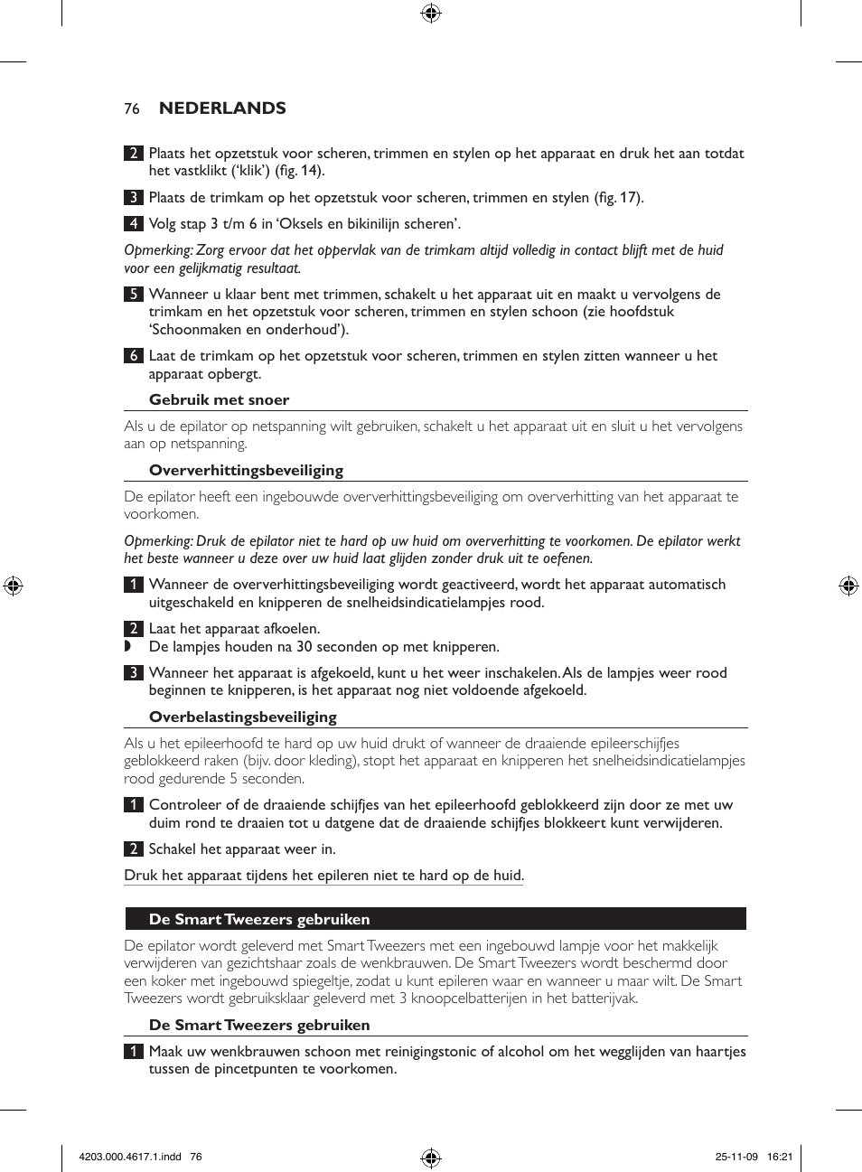 Philips SatinPerfect Epilierer User Manual | Page 76 / 108