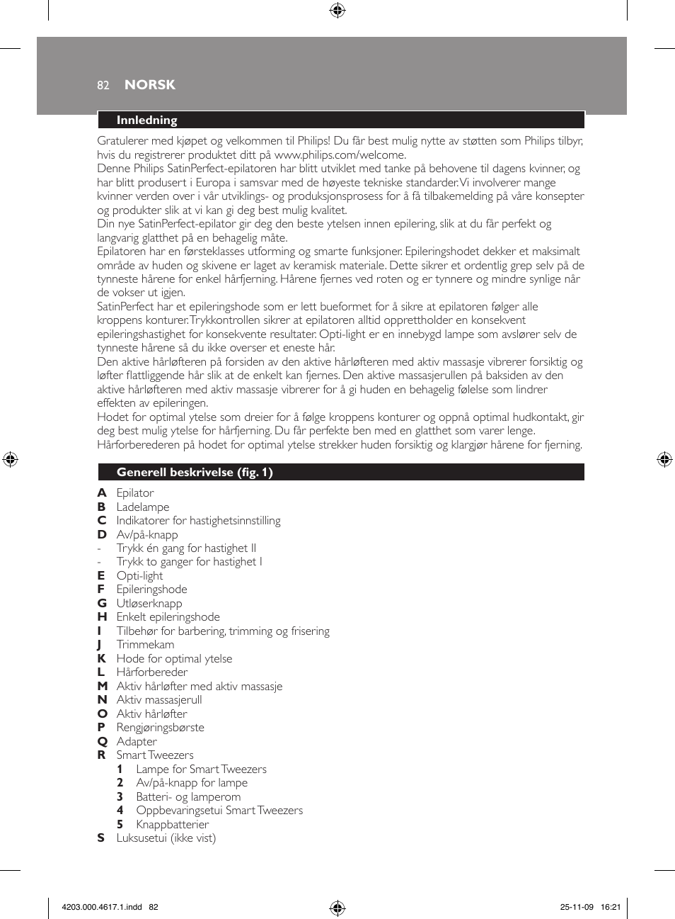 Philips SatinPerfect Epilierer User Manual | Page 82 / 108