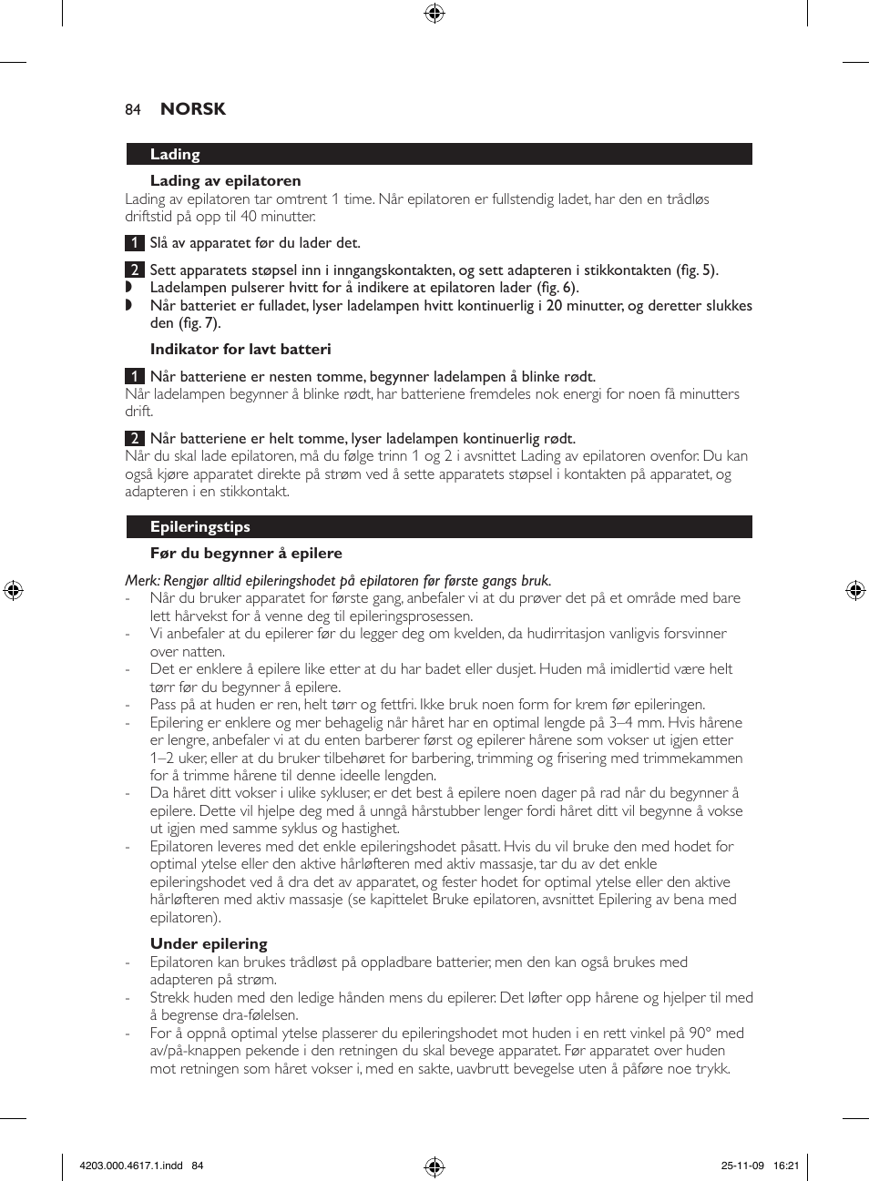 Philips SatinPerfect Epilierer User Manual | Page 84 / 108