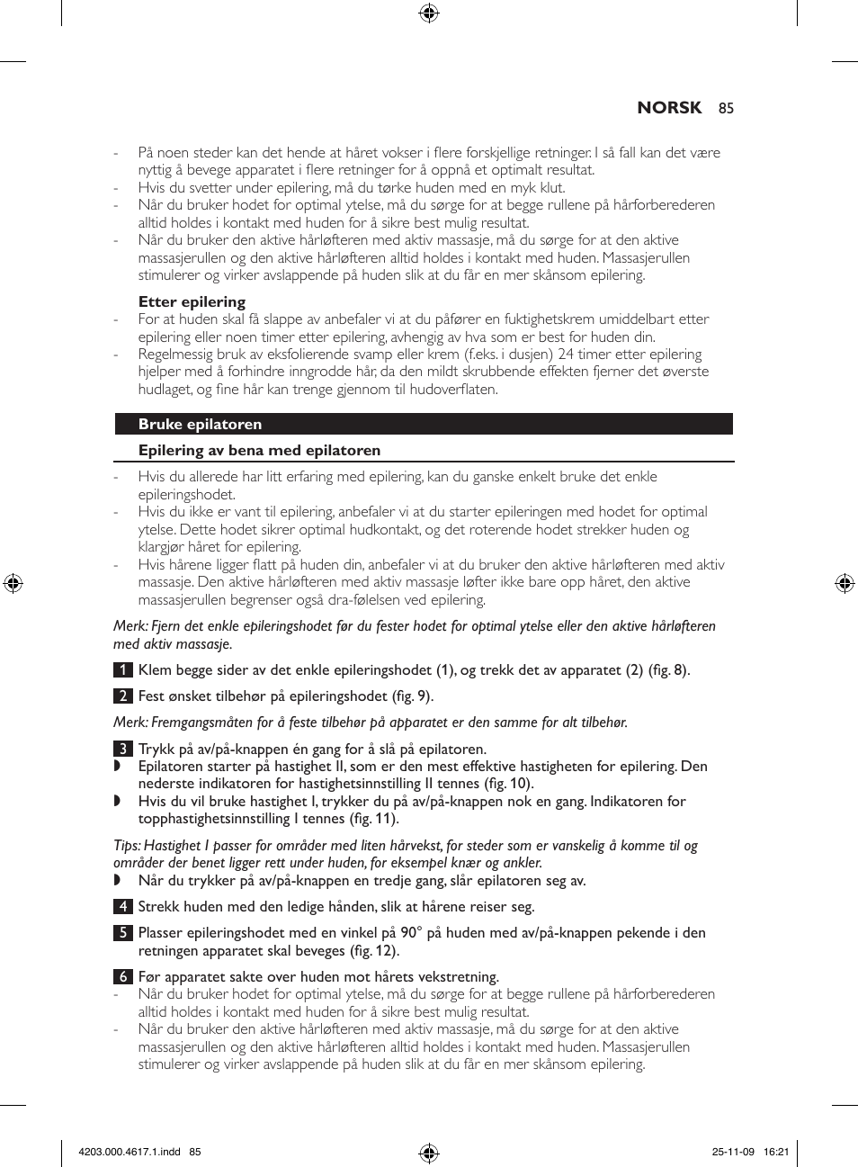 Philips SatinPerfect Epilierer User Manual | Page 85 / 108