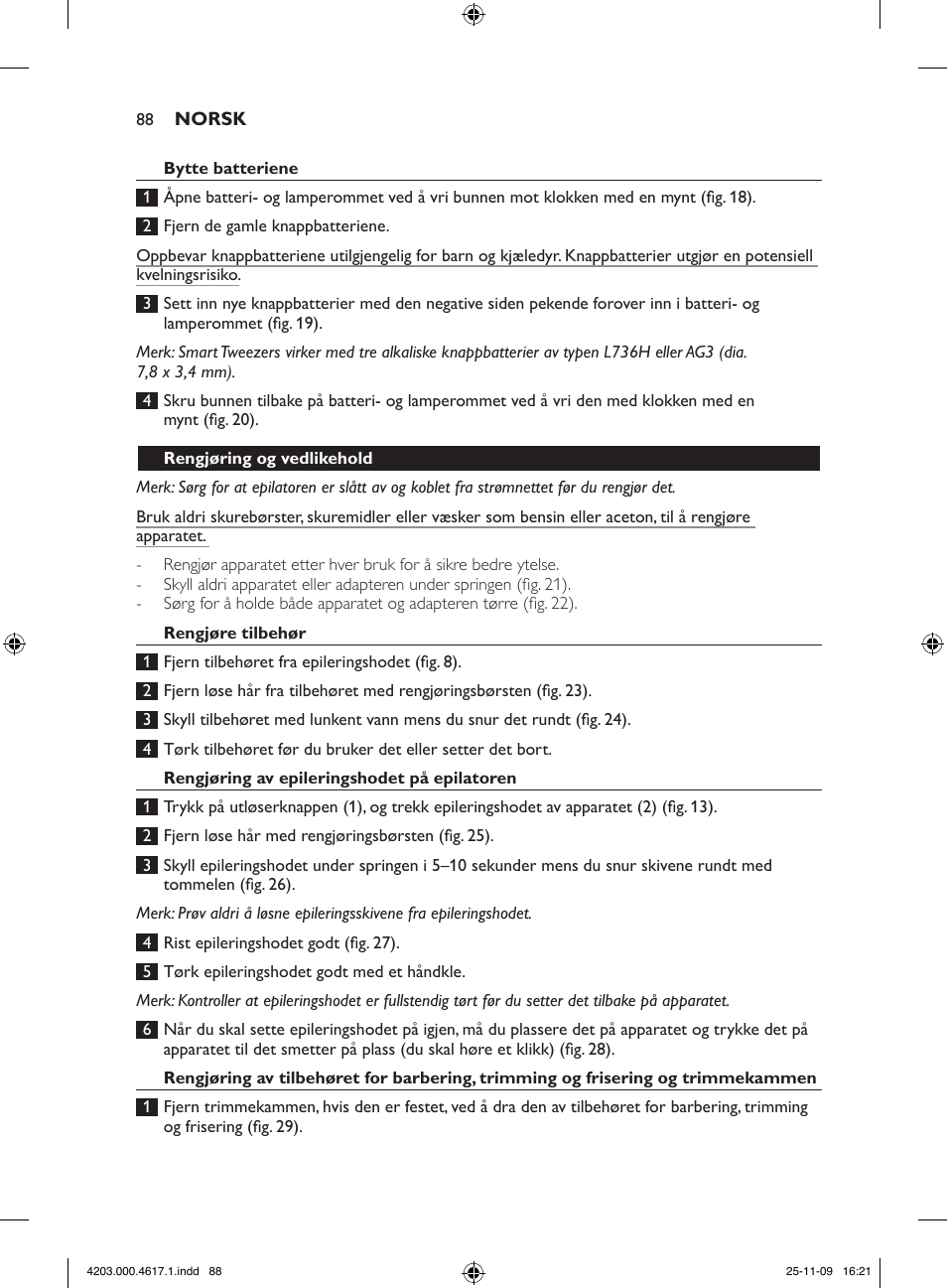 Philips SatinPerfect Epilierer User Manual | Page 88 / 108