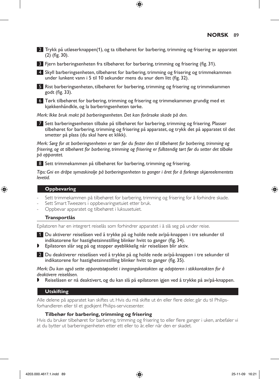 Philips SatinPerfect Epilierer User Manual | Page 89 / 108