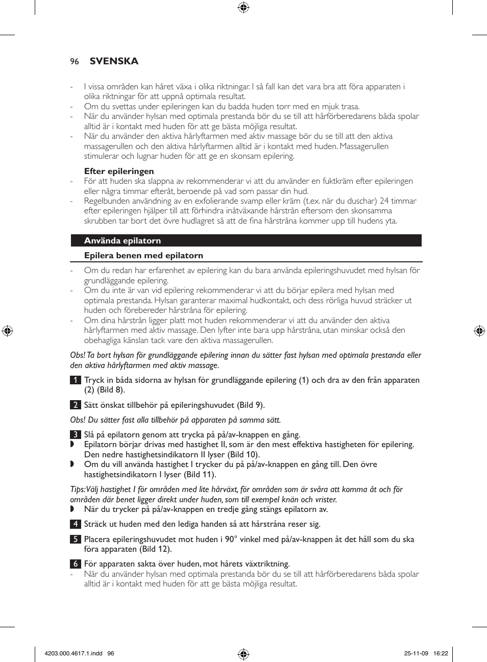 Philips SatinPerfect Epilierer User Manual | Page 96 / 108