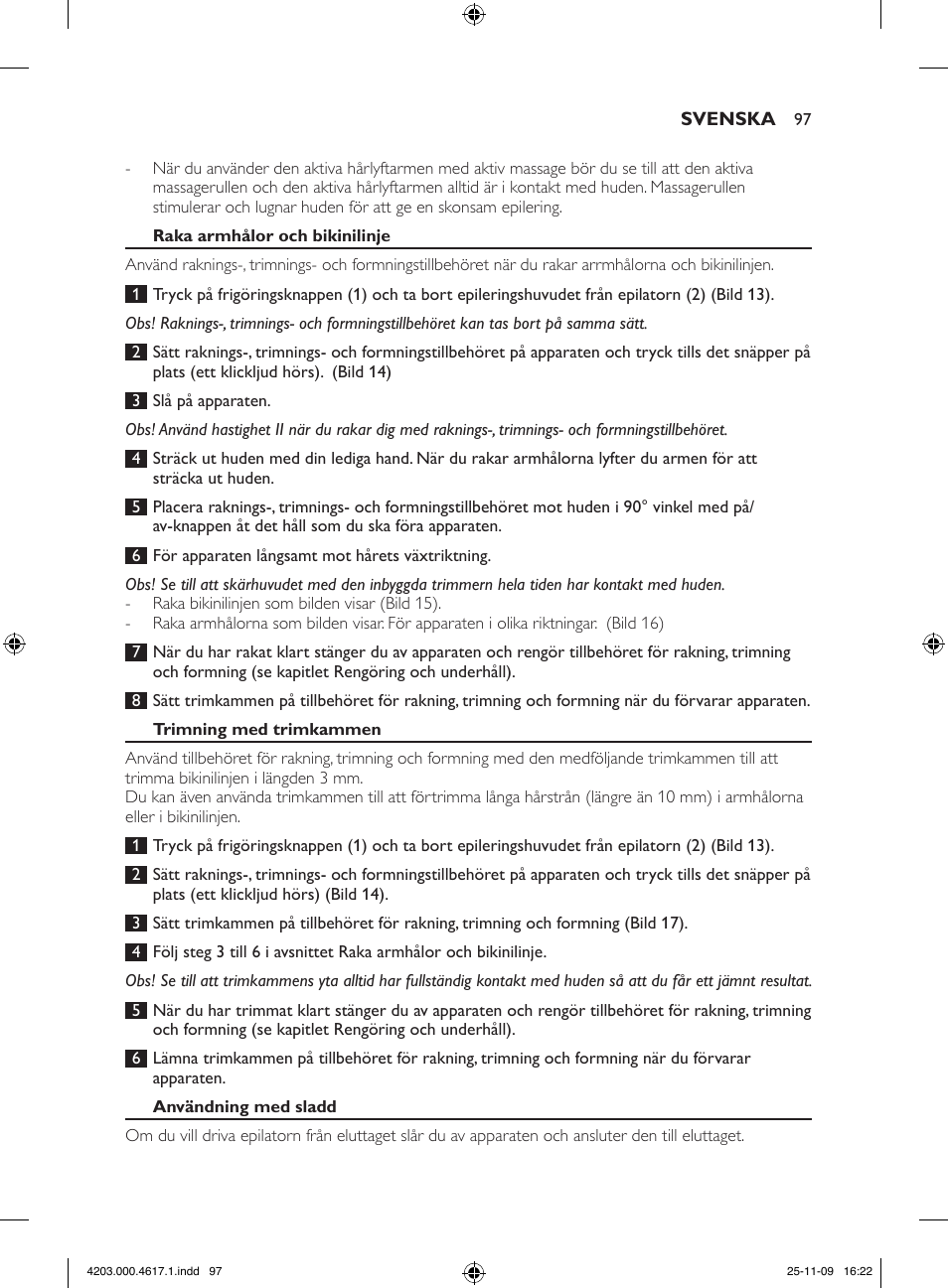 Philips SatinPerfect Epilierer User Manual | Page 97 / 108