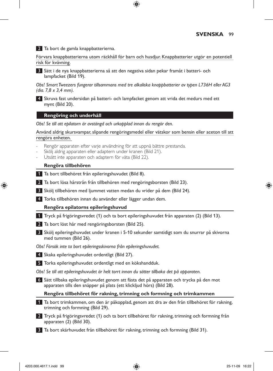 Philips SatinPerfect Epilierer User Manual | Page 99 / 108