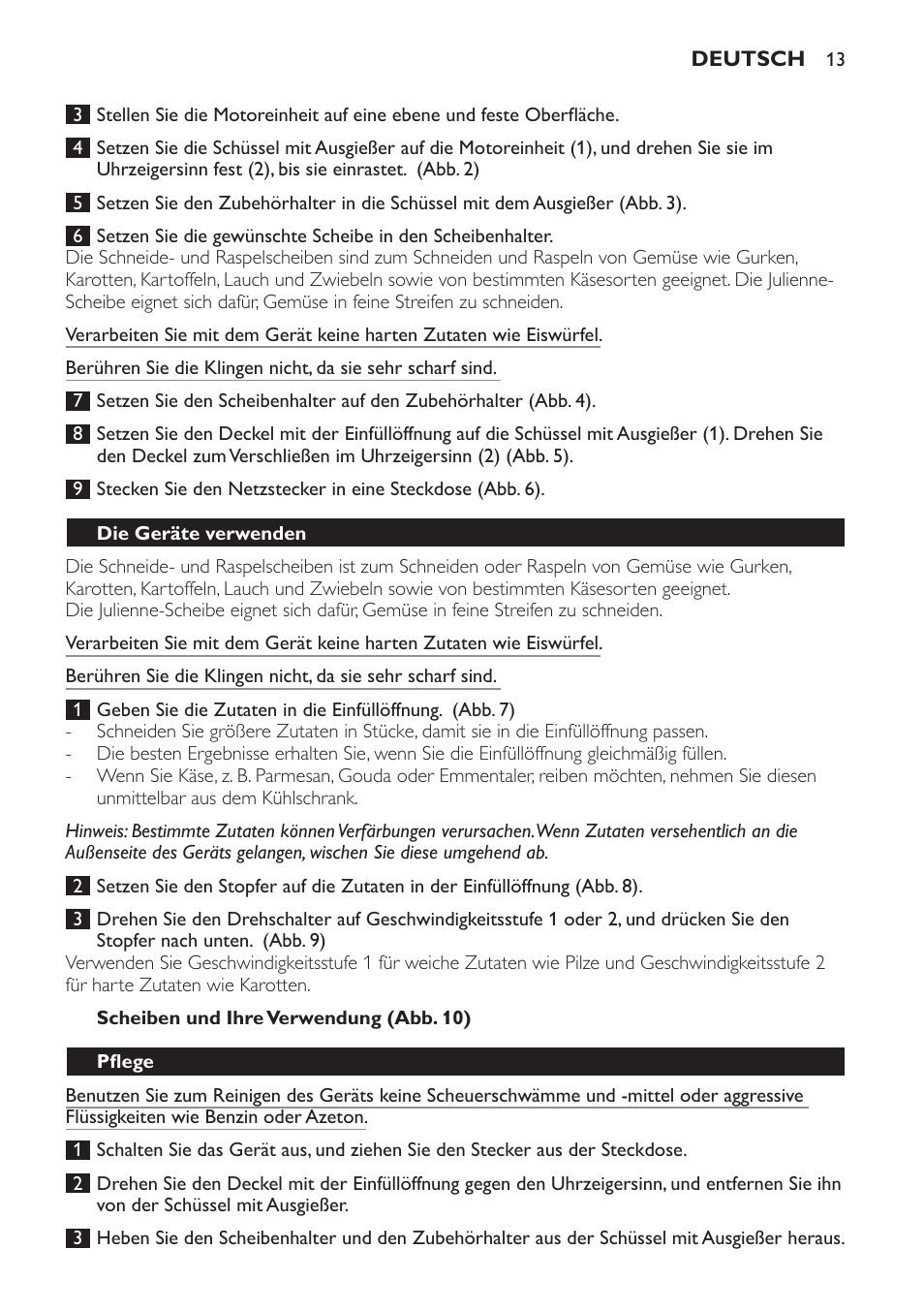 Philips Jamie Oliver Schneideturm User Manual | Page 13 / 52