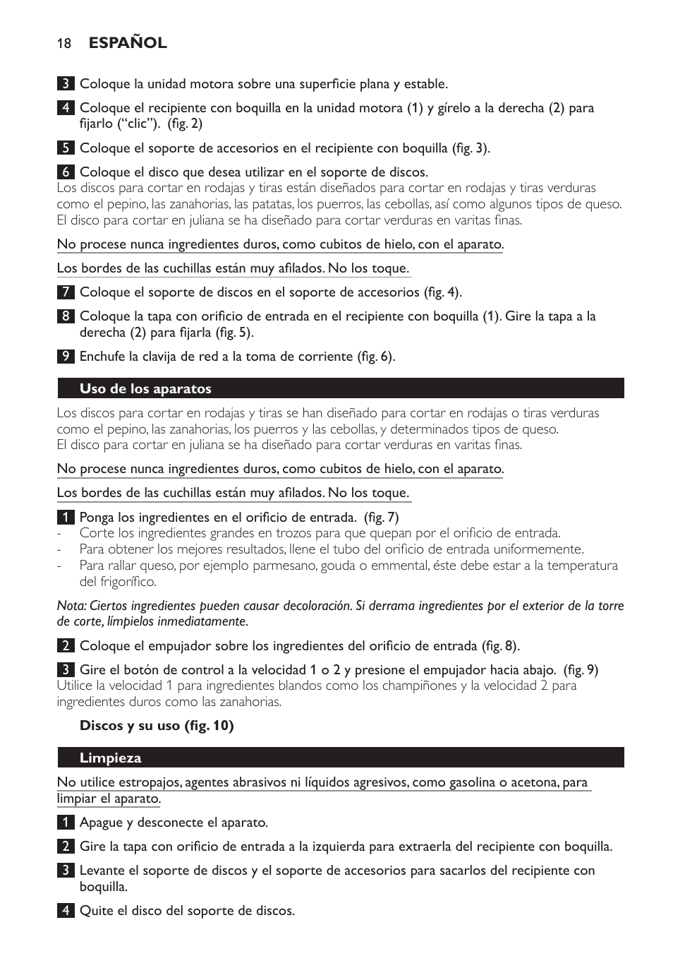 Philips Jamie Oliver Schneideturm User Manual | Page 18 / 52