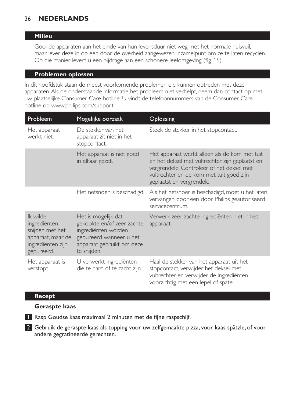 Philips Jamie Oliver Schneideturm User Manual | Page 36 / 52