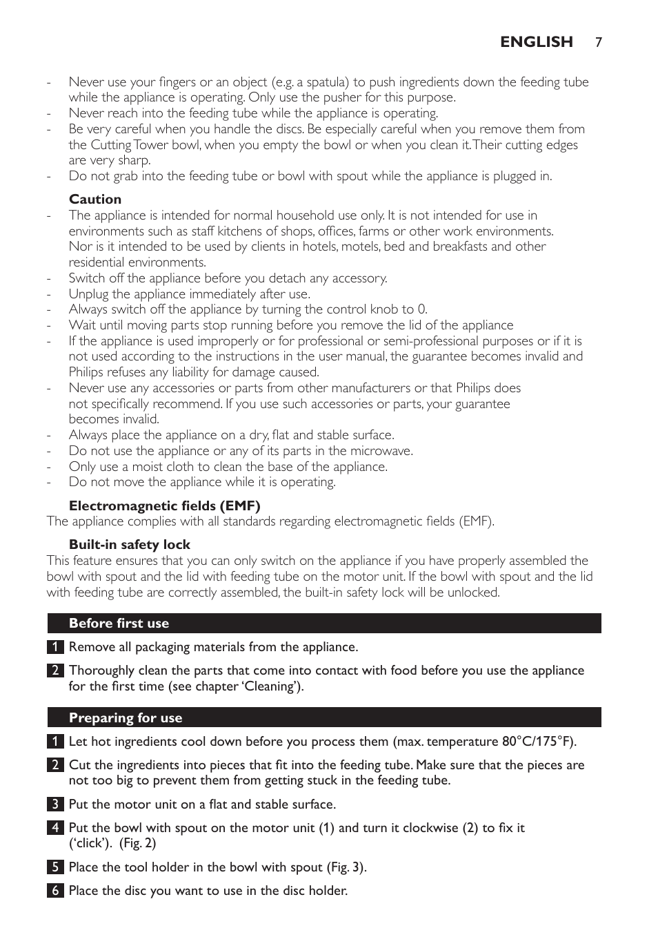 Philips Jamie Oliver Schneideturm User Manual | Page 7 / 52
