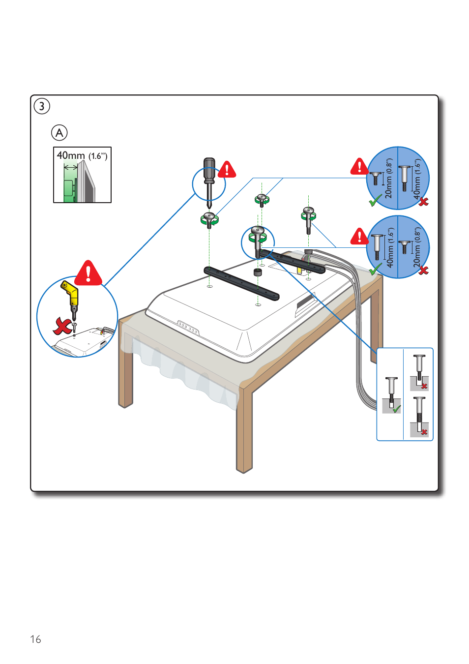 Philips Wandhalterung für LCD-Fernseher User Manual | Page 16 / 20