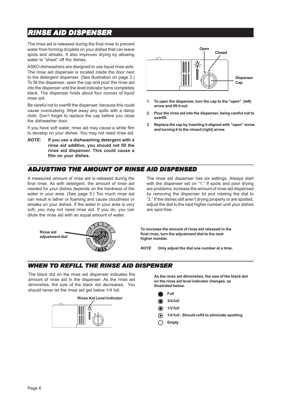 Rinse aid dispenser | ASKO D3121 User Manual | Page 6 / 16