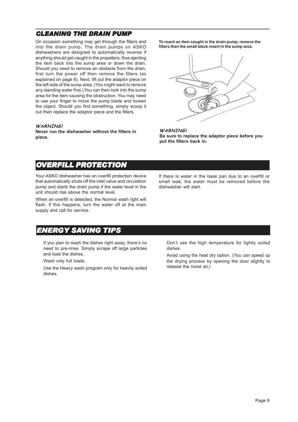 ASKO D3121 User Manual | Page 9 / 16