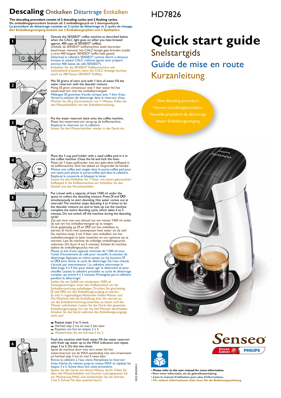Philips SENSEO® Kaffeepadmaschine User Manual | 2 pages