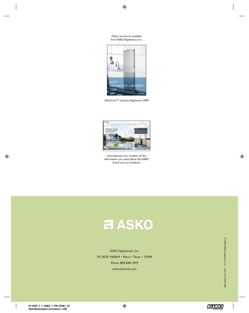 ASKO D3251 User Manual | Page 32 / 32