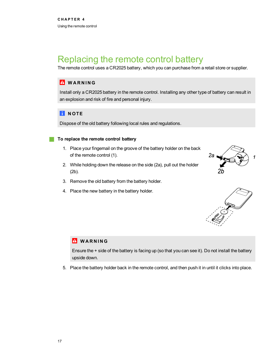 Replacing the remote control battery | Smart Technologies SMART Table 230i User Manual | Page 23 / 36