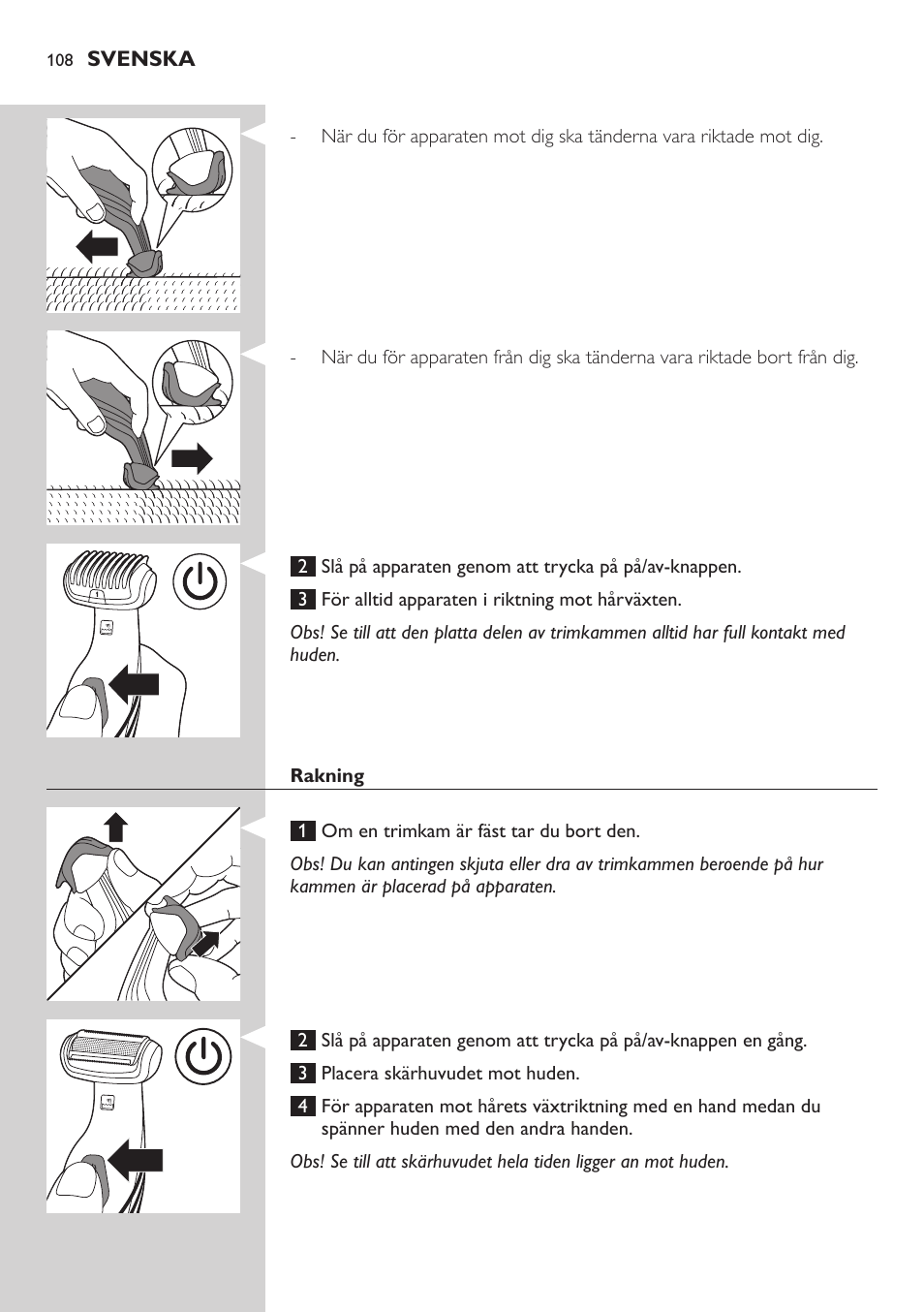 Philips BODYGROOM Series 5000 Bodygroom User Manual | Page 108 / 126