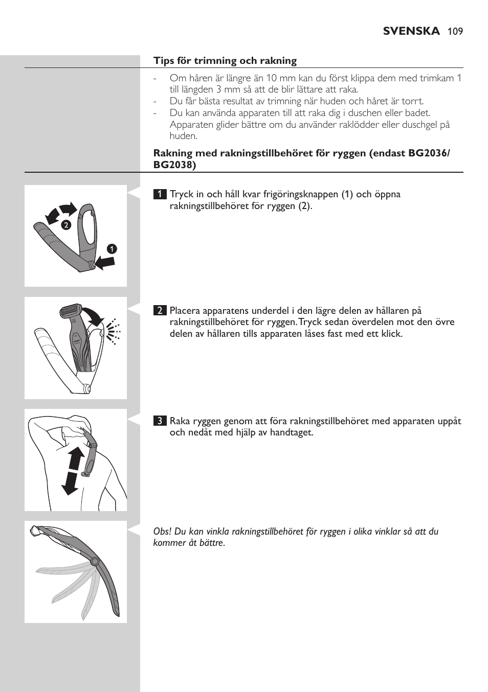 Philips BODYGROOM Series 5000 Bodygroom User Manual | Page 109 / 126