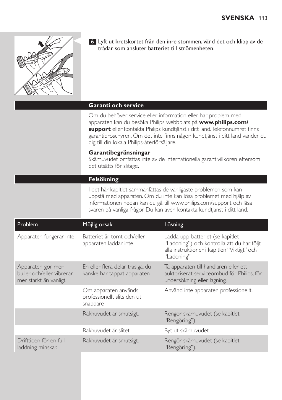 Philips BODYGROOM Series 5000 Bodygroom User Manual | Page 113 / 126