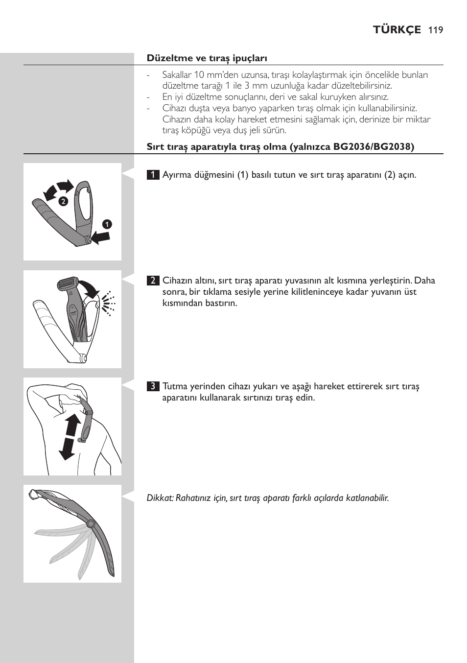 Philips BODYGROOM Series 5000 Bodygroom User Manual | Page 119 / 126