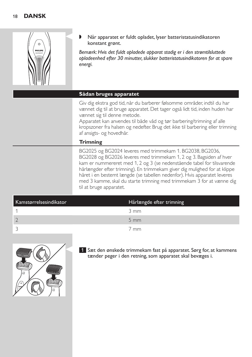 Philips BODYGROOM Series 5000 Bodygroom User Manual | Page 18 / 126