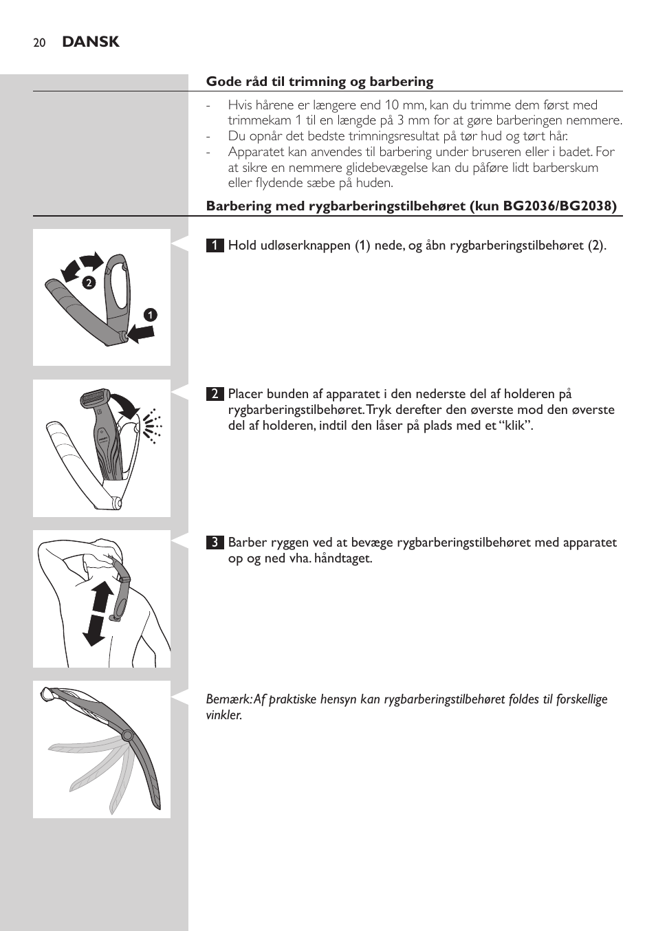 Philips BODYGROOM Series 5000 Bodygroom User Manual | Page 20 / 126