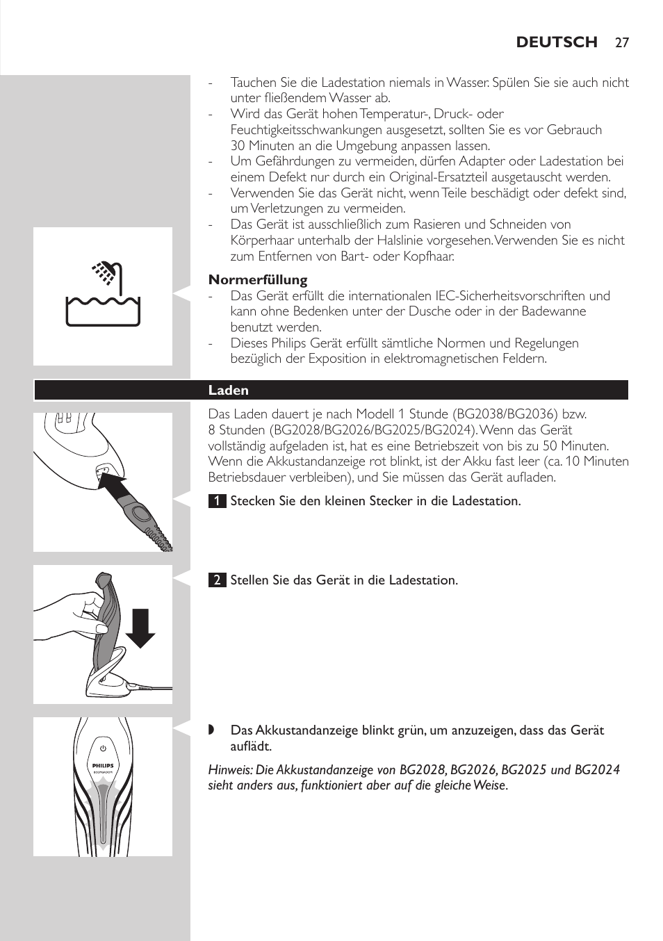 Philips BODYGROOM Series 5000 Bodygroom User Manual | Page 27 / 126