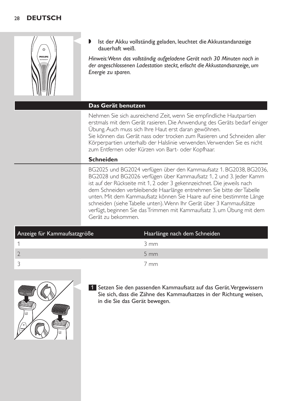 Philips BODYGROOM Series 5000 Bodygroom User Manual | Page 28 / 126