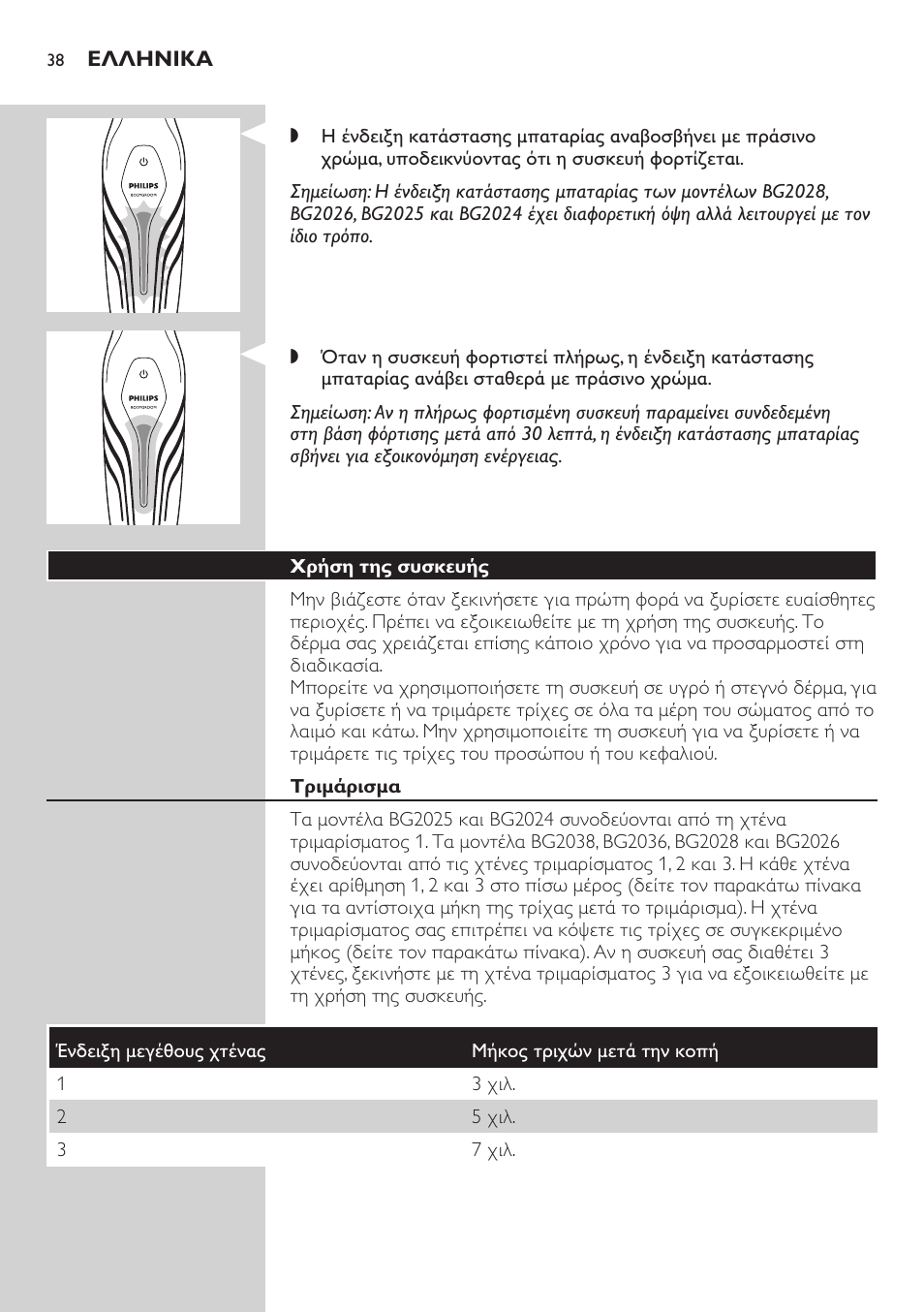 Philips BODYGROOM Series 5000 Bodygroom User Manual | Page 38 / 126