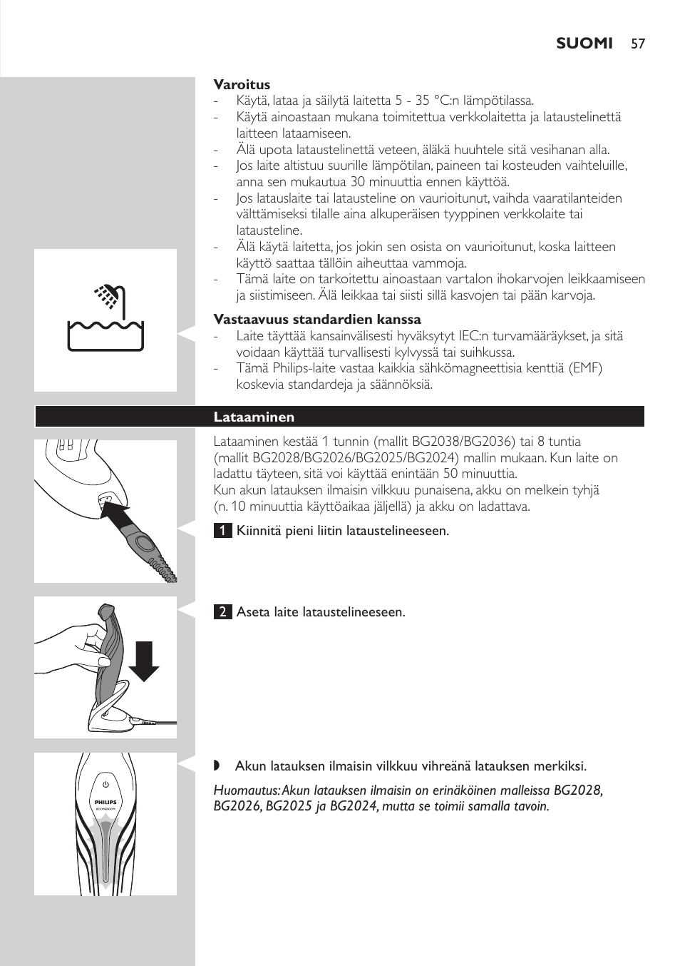 Philips BODYGROOM Series 5000 Bodygroom User Manual | Page 57 / 126