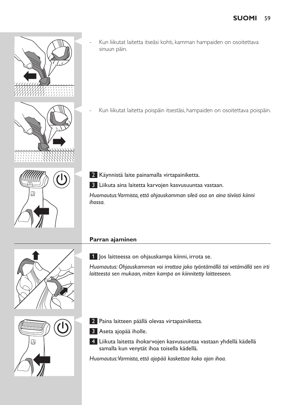 Philips BODYGROOM Series 5000 Bodygroom User Manual | Page 59 / 126