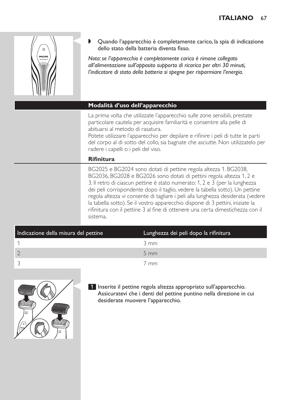 Philips BODYGROOM Series 5000 Bodygroom User Manual | Page 67 / 126