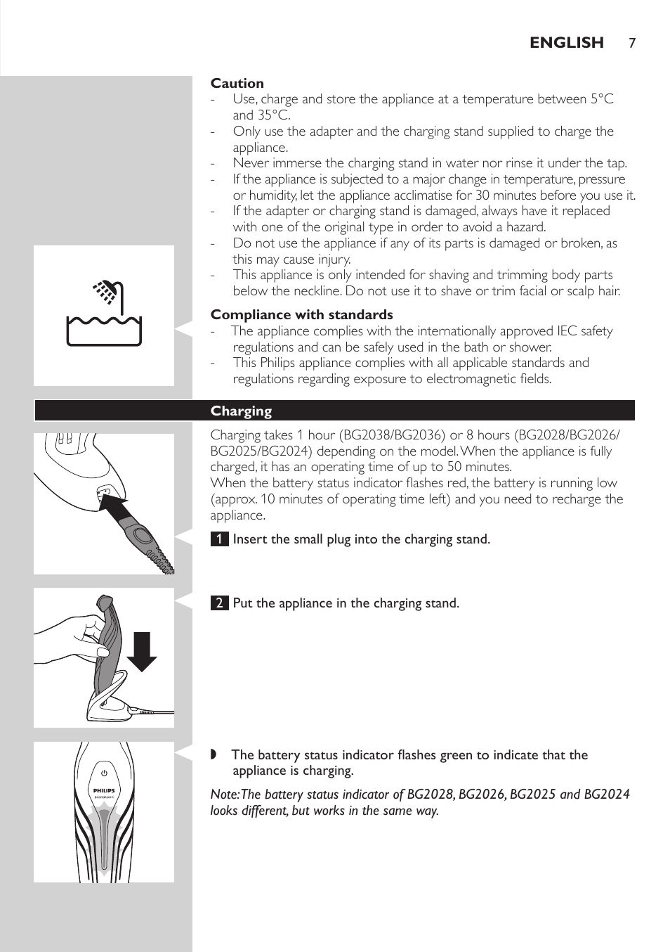 Philips BODYGROOM Series 5000 Bodygroom User Manual | Page 7 / 126