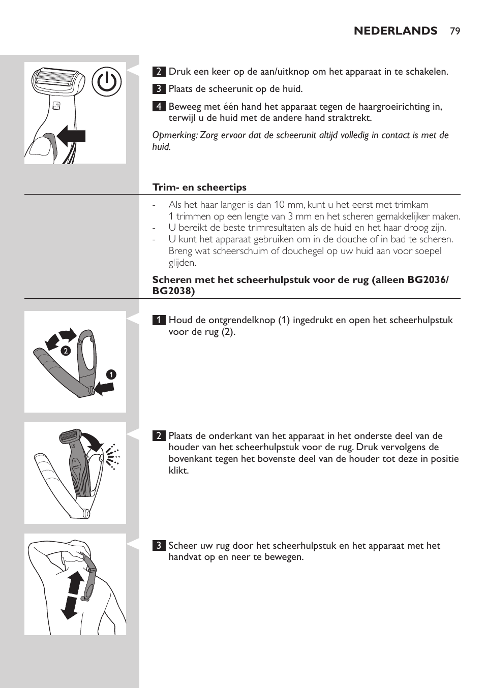 Philips BODYGROOM Series 5000 Bodygroom User Manual | Page 79 / 126