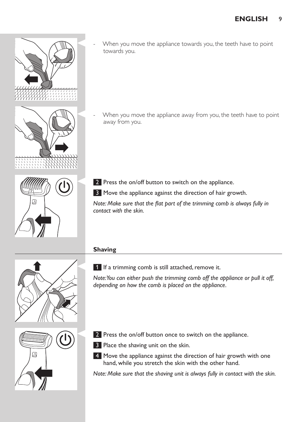 Philips BODYGROOM Series 5000 Bodygroom User Manual | Page 9 / 126