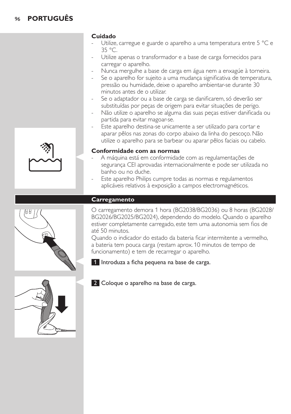 Philips BODYGROOM Series 5000 Bodygroom User Manual | Page 96 / 126